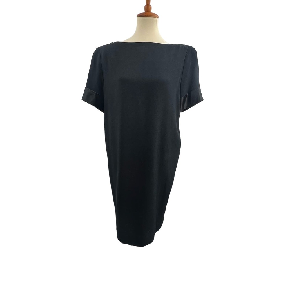 Bichon by Sara Edwards Black Draped Back Dress Size 12‎